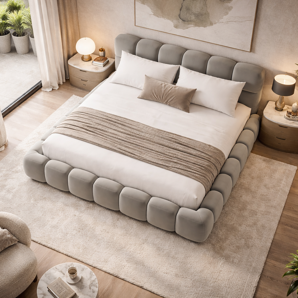 Cloud Bubble Bed by Urbana Craft presented in a luxury designer bedroom.