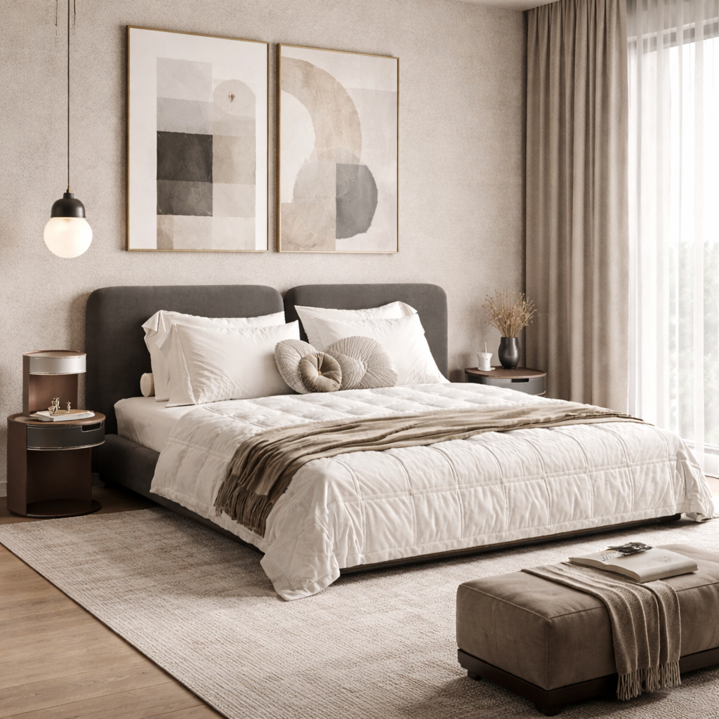 Double Arch Bed by Urbana Craft furnished in a premium architectural bedroom.