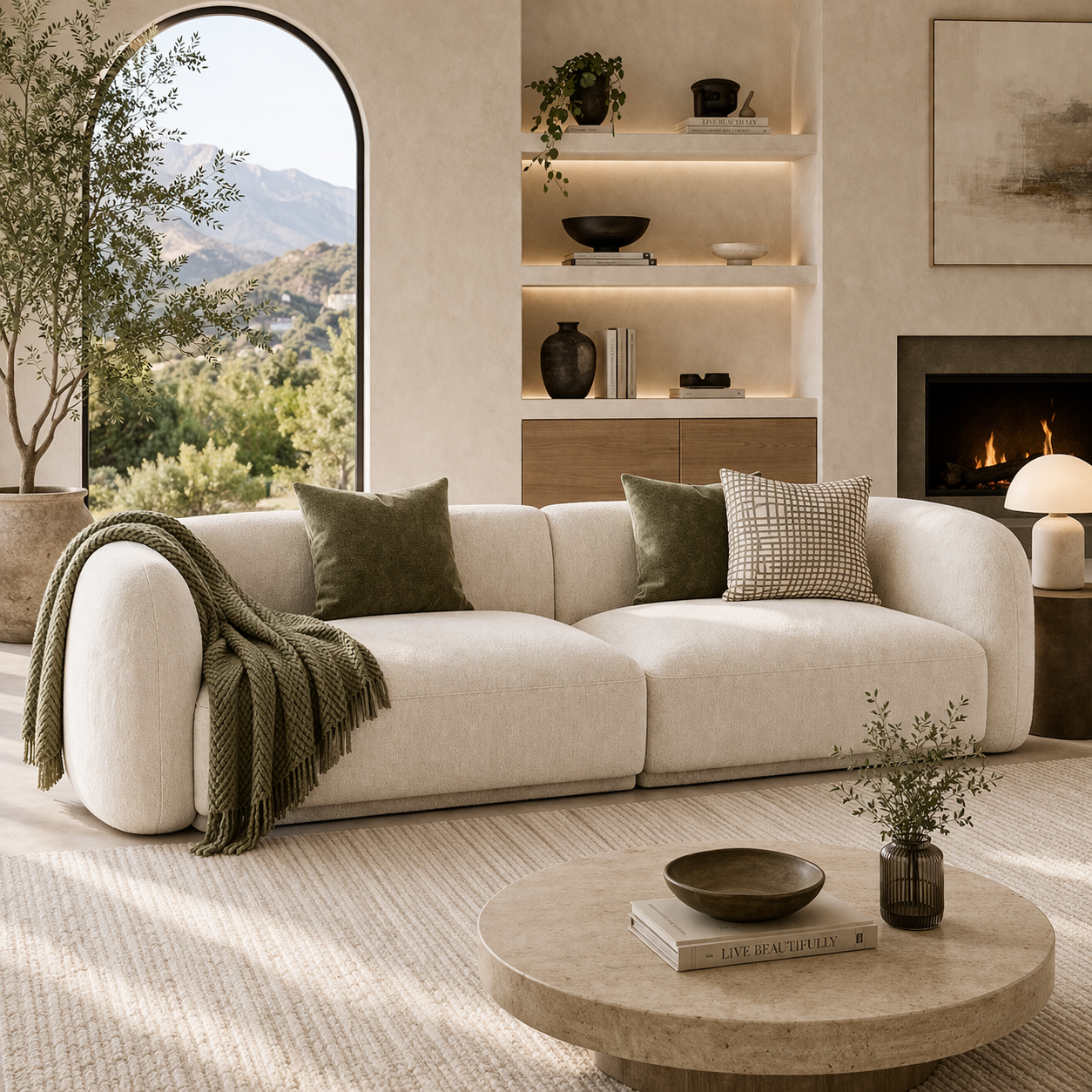 Dune Sofa by Urbana Craft presented in a luxury designer living room.