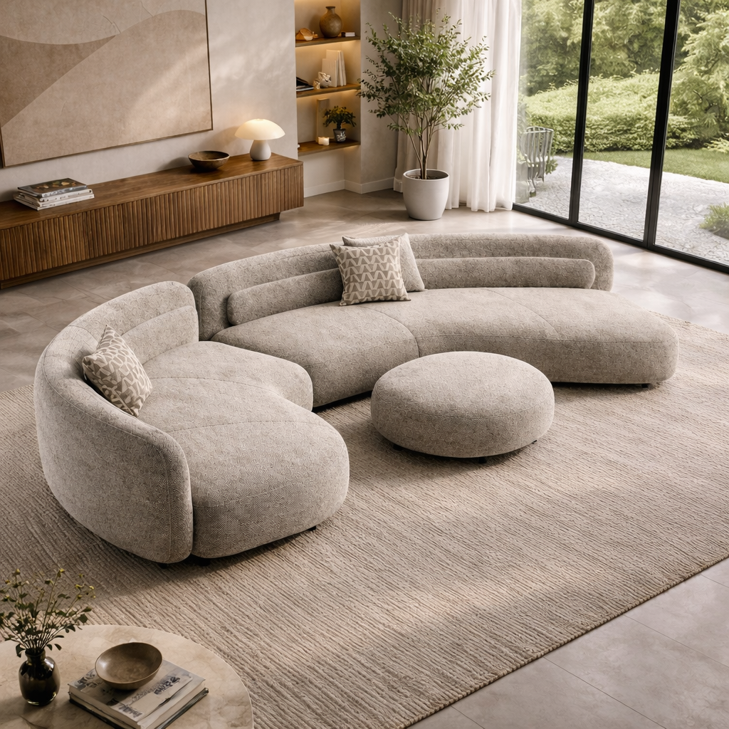 Halo Curve Sofa by Urbana Craft furnished in a premium architectural interior.