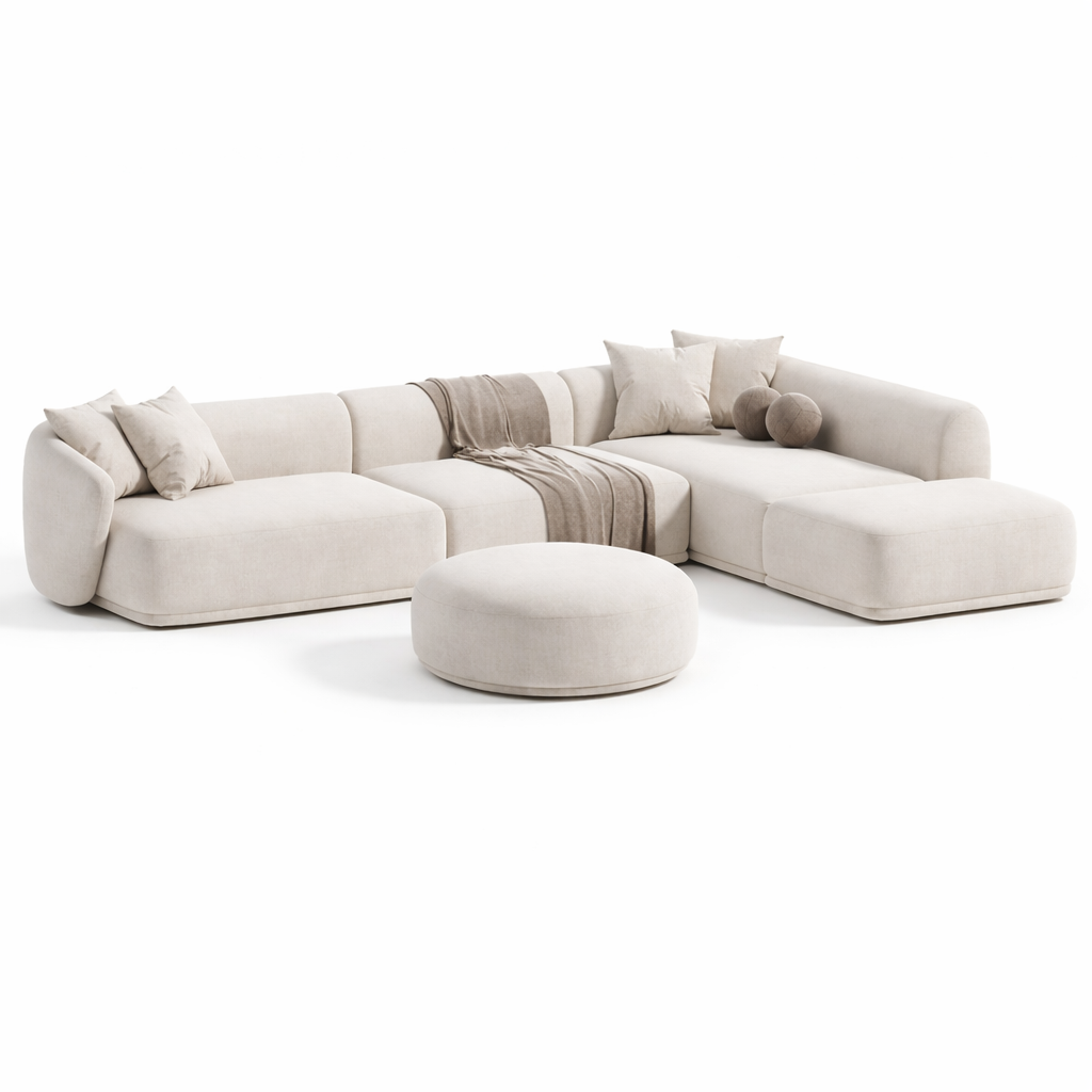 Luna Corner Sofa by Urbana Craft studio product image highlighting its premium materials and design.
