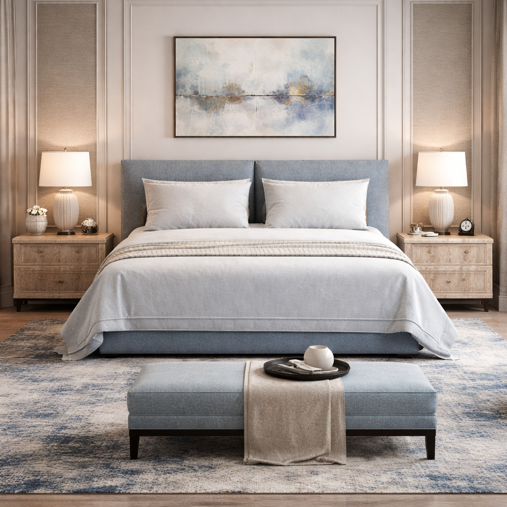 Nova Ease Bed by Urbana Craft showcased in a refined modern master suite.