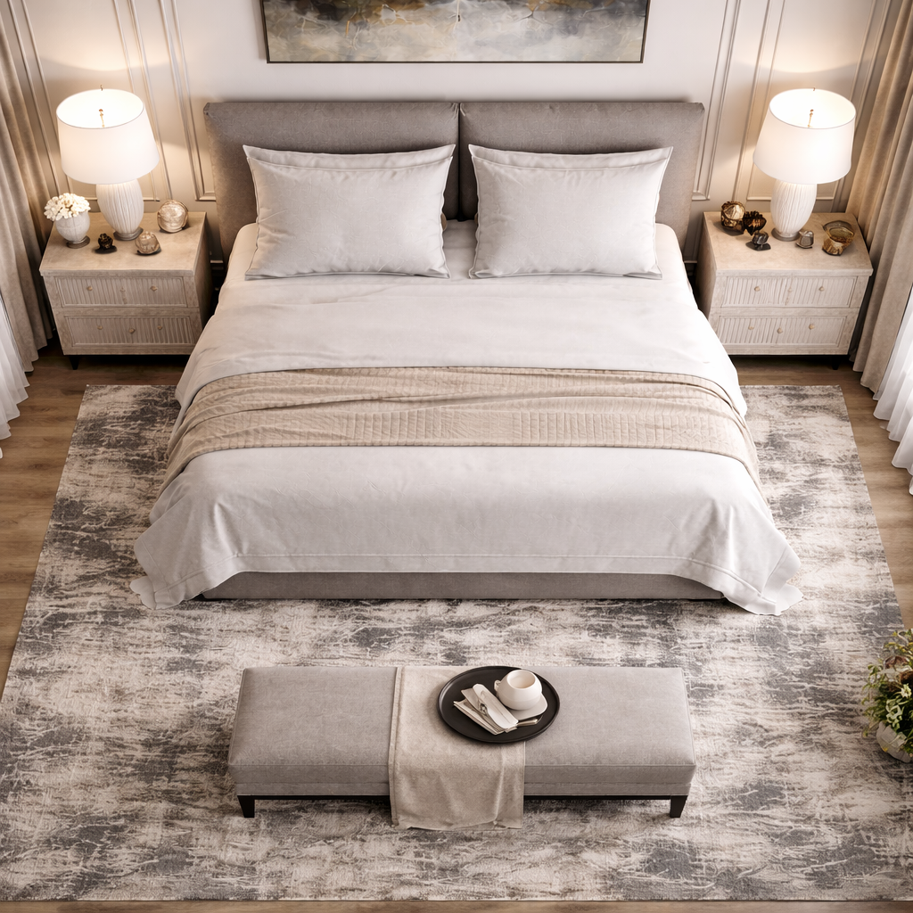 Nova Ease Bed by Urbana Craft presented in a luxury designer bedroom.