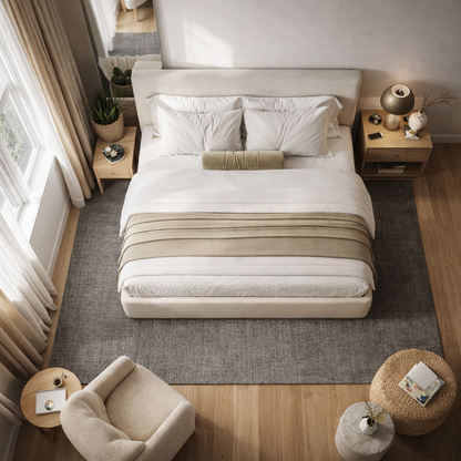 Nova Frame Bed by Urbana Craft presented in a luxury designer bedroom.