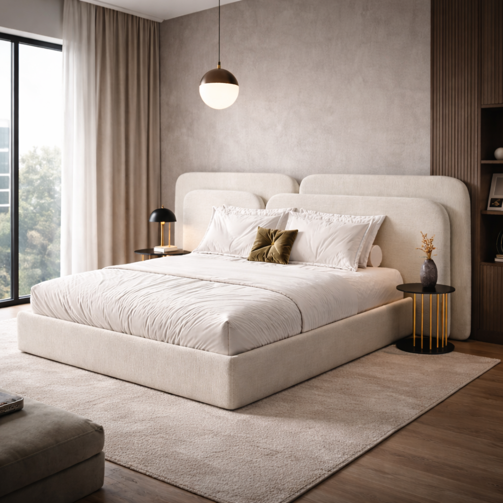 Quartus Arch Bed by Urbana Craft showcased in a refined modern master suite.
