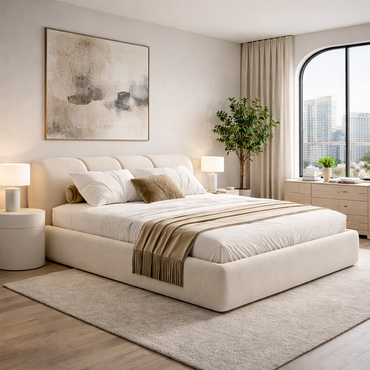 Roadster Bubble Bed by Urbana Craft styled in a luxury contemporary bedroom.
