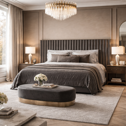 Roman Pillar Bed by Urbana Craft furnished in a premium architectural bedroom.