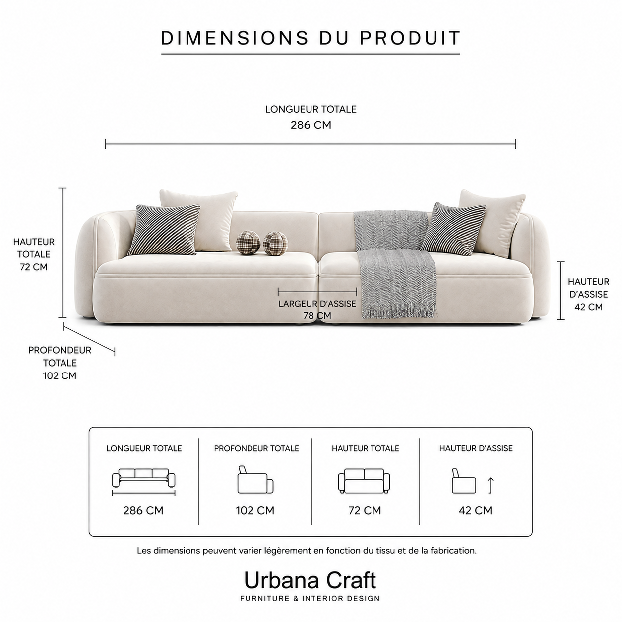 Sculpted Form Sofa dimensions sheet showing technical specifications and measurements.