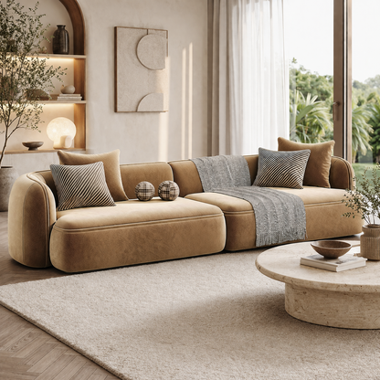 Sculpted Form Sofa by Urbana Craft furnished in a premium architectural interior.