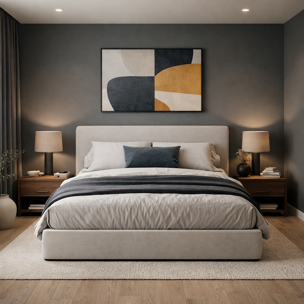 Simple Roadster Bed by Urbana Craft furnished in a premium architectural bedroom.